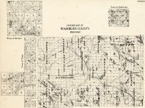 Washburn County Outline - Stinnett, Trego, Shell Lake, Wisconsin State Atlas 1930c
